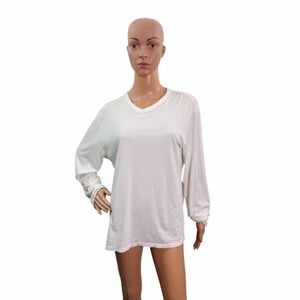 Banana Republic Women’s Size XL V Neck Long Sleeve White Fitted Tee
